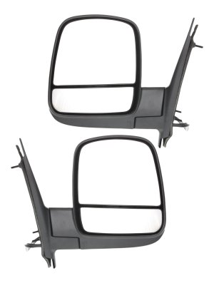 Mirror Pair/Set for GMC Express/Savana Van 2008-2023, Right (Passenger) and Left (Driver), Non-Towing, Power, Manual Folding, Heated, Textured, Standard Type, without Signal Light Replacement