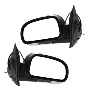 Power Folding Heated Textured Mirror Pair/Set for Chevrolet Trailblazer 2002-2009, Right (Passenger) and Left (Driver), with Signal Light, Replacement