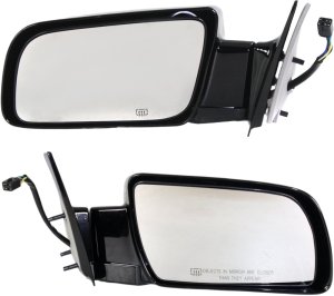 Power Mirror Pair/Set for Chevrolet C/K Full Size Pickup 1988-2002, Right (Passenger) and Left (Driver), Non-Towing, Manual Folding, Heated, Paintable, Standard Type Replacement