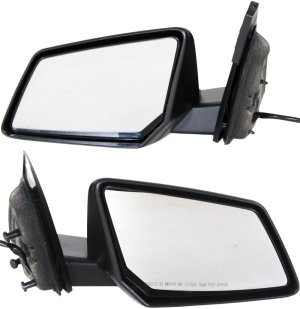 Mirror Pair/Set for GMC Acadia/Acadia Limited 2009-2017, Right (Passenger) and Left (Driver), Power Adjustment, Manual Folding, Non-Heated, Textured, without Signal Light, Replacement