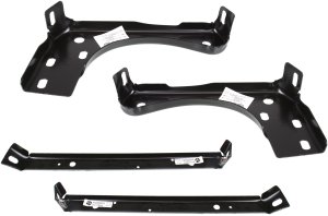 Front Bumper Bracket Pair/Set for 1997-2002 Dodge Ram Full Size Pickup, Right (Passenger) and Left (Driver), Inner and Outer, Old Body Style, Replacement