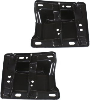 Front Bumper Bracket Pair/Set for Dodge Full Size Pickup 1500 (2002-2005), Right (Passenger) and Left (Driver), Plate Included, without Tow Hooks and Sport Model, Replacement