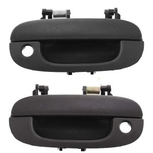 Exterior Door Handle Pair/Set for Dodge Full Size Pickup 1994-2002, Textured Black with Keyhole, Right (Passenger) and Left (Driver) Replacement