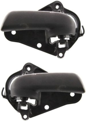 Front Interior Door Handle Pair/Set for 1996-2000 Dodge Caravan, Chrysler Town & Country, Plymouth Voyager, Textured Black, Right (Passenger) and Left (Driver) Replacement