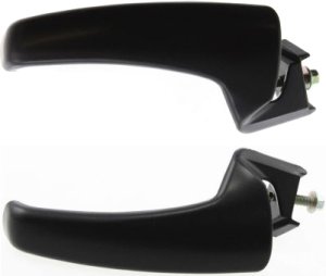 Front Interior Door Handle Pair/Set for 1994-2002 Full Size Dodge Pickup, Right (Passenger) and Left (Driver), Textured Black Replacement