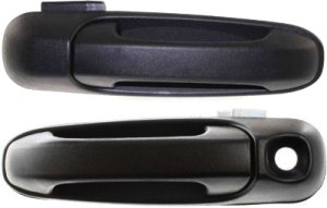 Front Exterior Door Handle Set for Dodge Full Size Pickup 2002-2009, Dakota 2005-2011, Textured Black Replacement Set