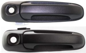 Front Exterior Door Handle Set for Dodge Full Size Pickup 2002-2009/Dakota 2005-2011, Textured Black with Key Hole, Replacement