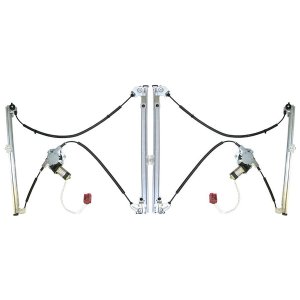 Front Window Regulator Pair/Set with Power Motor for 1996-2000 Chrysler Caravan, Town & Country, Voyager, Right (Passenger) and Left (Driver) Replacement