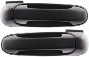 Textured Black Exterior Door Handle Pair/Set for Dodge Full Size Pickup 2002-2009 & Dakota 2005-2011, Right (Passenger) and Left (Driver) Replacement