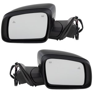 Power Mirror Pair/Set for Dodge Durango 2019-2022, Right (Passenger) and Left (Driver), Manual Folding, Heated, Paintable, with Blind Spot Detection, Replacement