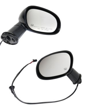 Mirror Pair/Set for Dodge Challenger 2015-2019, Right (Passenger) and Left (Driver), Power, Manual Folding, Heated, Paintable, Without Blind Spot Detection Replacement