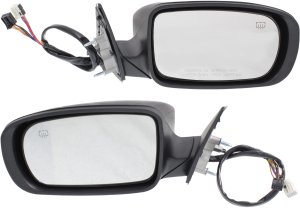 Mirror Pair/Set for Dodge Charger 2011-2019, Right (Passenger) and Left (Driver), Power Control, Manual Folding, Heated, Paintable, with Memory Function, Replacement