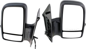 Power Mirror Pair/Set for Sprinter 2007-2018, Right (Passenger) and Left (Driver), Non-Towing, Manual Folding, Heated, Textured, with Signal Light, Replacement