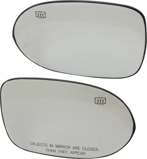 Heated Mirror Glass Pair/Set for 2007-2012 Dodge Caliber, 2007-2017 Compass (MK) Right (Passenger) and Left (Driver) with Backing Plate Replacement