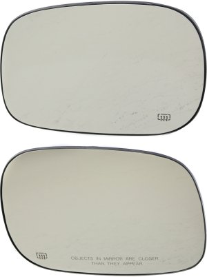 Heated Mirror Glass Pair/Set for Dodge Full Size Pickup 1500 (2005-2008) & 2500/3500 (2005-2009), Right (Passenger) & Left (Driver), Non-Towing, All Cab Types, Without Towing Package, With Backing Plate Replacement
