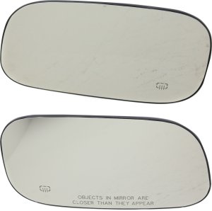 Heated Mirror Glass Pair/Set for Chrysler Aspen 2007-2009, Dakota 2005-2011, Durango 2004-2009, Right (Passenger) and Left (Driver), with Backing Plate, Replacement