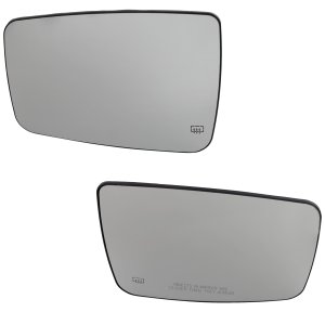 Mirror Glass Pair/Set for Dodge Ram 1500/2500 (2010-2018), Includes Right (Passenger) and Left (Driver), Heated, Non-Towing, Without Auto Dimming or Signal Light, Suitable for Ram 1500 Without Towing Package and for 2019-2022 1500 Classic Series Replacement