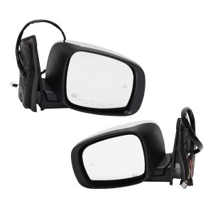 Power Folding Heated Chrome Mirror Pair/Set for Dodge Grand Caravan/Chrysler Town & Country 2013-2016, Right (Passenger) and Left (Driver), Without Memory, with Signal Light and Blind Spot Detection, Replacement