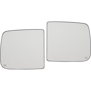 Mirror Glass Pair/Set for 2010-2018 Dodge Ram 1500/2500, Right (Passenger) and Left (Driver), Upper, for Towing, Heated, without Auto Dimming, Signal Light, Blind Spot Detection, for Laramie/Limited Models with Spotter Glass, Memory, Power Folding, Replacement