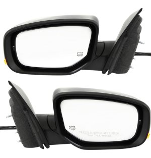 Mirror Pair/Set for Dodge Dart 2013-2015 Right (Passenger) and Left (Driver), Power, Manual Folding, Heated, Paintable, With Puddle and Signal Lights, Replacement