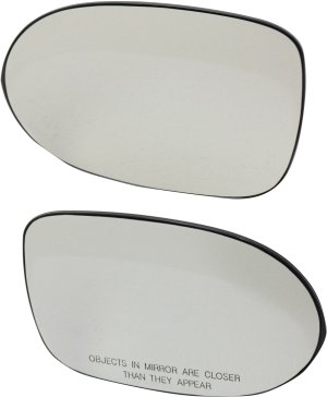 Mirror Glass Pair/Set for Dodge Caliber 2007-2012 Right (Passenger) and Left (Driver), Non-Heated, with Backing Plate, Replacement