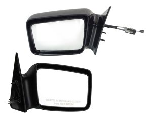 Manual Remote Mirror Pair/Set for 1987-1996 Dakota, Right (Passenger) and Left (Driver), Non-Folding, Non-Heated, Paintable, 5 x 7 in. Replacement