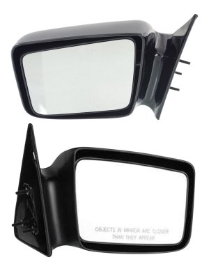 Manual Adjust Mirror Pair/Set for 1987-1996 Dakota, Right (Passenger) and Left (Driver) Side, Non-Folding, Non-Heated, Paintable, 5 x 7 in. Replacement