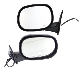 Power Heated Mirror Pair/Set for Dodge RAM 1500 Pickup (1998-2001), RAM 2500/3500 Pickup (1998-2002), Non-Towing, Manual Folding, Textured, Right (Passenger) and Left (Driver), Replacement
