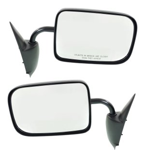 Manual Adjust & Folding Mirror Pair/Set for Dodge Ram Full Size P/U 1994-1997, Right (Passenger) & Left (Driver), Non-Towing, Non-Heated, Textured Finish Replacement