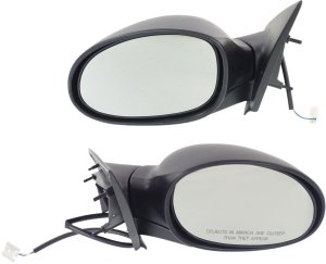 Mirror Pair/Set for Dodge Neon 2003-2005, Right (Passenger) and Left (Driver), Power, Manual Folding, Non-Heated, Paintable Replacement