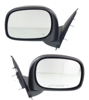 Power Mirror Pair/Set for Dodge RAM 1500 Pickup 2002-2008, RAM 2500/3500 Pickup 2003-2009, Right (Passenger) and Left (Driver), Manual Folding, Heated, Textured Black Replacement