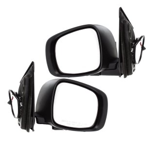 Mirror Pair/Set for Dodge Grand Caravan 2008-2019 and Chrysler Town & Country 2008-2016, Right (Passenger) and Left (Driver), Power Operated, Heated, Textured Finish, Manual Folding, w/o One Touch Feature Replacement