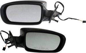 Mirror Pair/Set for Dodge Charger 2011-2019, Right (Passenger) & Left (Driver), Power, Manual Folding, Non-Heated, Paintable, Without Auto Dimming, Blind Spot Detection, Memory, and Signal Light Replacement