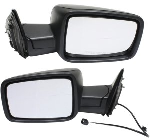 Manual Adjust, Manually Folding, Textured Non-Heated Mirror Pair/Set for 2013-2022 Dodge RAM 1500/2500/3500 Right (Passenger) and Left (Driver) w/o Memory, Includes Puddle Light and Signal Light, and 2019-2022 1500 Classic Replacement.