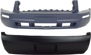 Front and Rear Bumper Cover for Ford Mustang 2005-2009 Base Model, Set of 2, Primed (Ready to Paint), Replacement Set