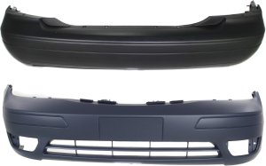 Front and Rear Bumper Cover Set for Ford Focus 2005-2007, Primed (Ready to Paint), Sedan Exclusive, Not Compatible with ST Model, Replacement