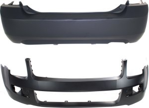 Front and Rear Bumper Cover Set for 2006-2009 Ford Fusion, Primed (Ready to Paint), Fits 2.3L Engine Replacement