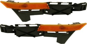 Front Reinforcement Pair/Set for Ford Fusion/Milan 2006-2009, Right (Passenger) and Left (Driver) Cover with Side Marker Light, Replacement
