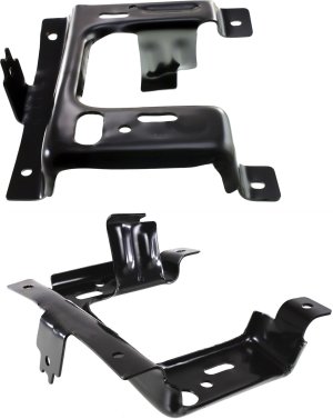 Front Bumper Bracket Pair/Set for Ford F-150 2006-2008, Right (Passenger) and Left (Driver), Mounting Plate, Steel, Replacement