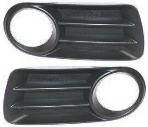 Front Fog Light Molding Pair/Set for Ford Explorer 2002-2005, Explorer Sport 2002-2002, Right (Passenger) and Left (Driver), Primed (Ready to Paint) Replacement