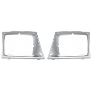 Headlight Door Pair/Set for Ford Econoline Van 1997-2002, Right (Passenger) and Left (Driver), Silver, Sealed Beam Type Replacement