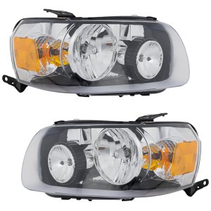 Headlight Assembly for Ford Escape 2005-2007, Right (Passenger) and Left (Driver) Halogen, Replacement Pair/Set