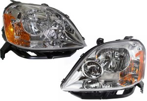 Pair/Set - Headlight Assembly for Ford Five Hundred 2005-2007, Right (Passenger) and Left (Driver), Halogen, Without Signal Socket, Replacement