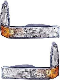 Corner Light Pair/Set for 2001-2005 Ford Excursion, Includes Right (Passenger) and Left (Driver) Lens and Housing, Park Signal Light, Replacement