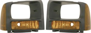 Signal Light Pair/Set for Ford F-Series Super Duty 2005-2007, Right (Passenger) and Left (Driver), Lens and Housing Replacement