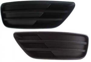 Front Fog Light Cover Pair/Set for 2005-2007 Ford Focus Sedan, Primed (Ready to Paint), Includes Right (Passenger) and Left (Driver) Cover, Replacement