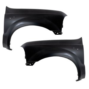 Front Fender Primed (Ready to Paint) Pair/Set for Ford F-Series Super Duty 1999-2007, Right (Passenger) and Left (Driver) Replacement - F-250, F-350, F-450, F-550
