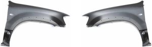 Front Fender Pair/Set for 2001-2007 Ford Escape, Right (Passenger) & Left (Driver), Primed (Ready to Paint), with Fender Flare Holes - Replacement