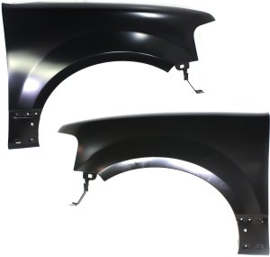 Front Fender Pair/Set for Ford Expedition/Lincoln Navigator 2007-2017, Right (Passenger) and Left (Driver), Primed (Ready to Paint), Without Wheel Opening Molding Holes Replacement