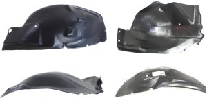 Front Fender Liner Pair/Set for 2005-2009 Ford Mustang, Right (Passenger) and Left (Driver), Pair/Set of 4, Front and Rear Section, GT Model Replacement